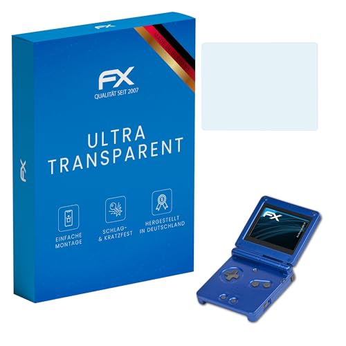 atFoliX Screen Protection Film compatible with Nintendo GBA SP Screen Protector, ultra-clear FX Protective Film (3X)