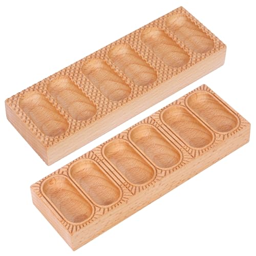 Wood Pasta Ravioli Board 2 in 1 Wooden Doppio Ravioli Mold Maker Stuffed Pappardelle Maker Reversible Ravioletti Moulds Press Wood Pasta Raviolini Maker Handmade Italian Fresh Pasta Making Board Tray