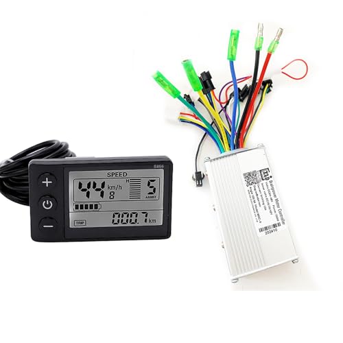 NULKOMMA Ebike S866 LCD Display Meter and 886C-6 Brainpower Motor Controller DC24-48V 350W 13A Ebike Display and Controller Set Electric Bicycle Accessories