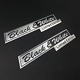 2Pc Black & White Limited Edition Car Trunk Decal Sticker Badge Emblem for Auto SUV Truck Motorcycle Accessories (Chrome Black)