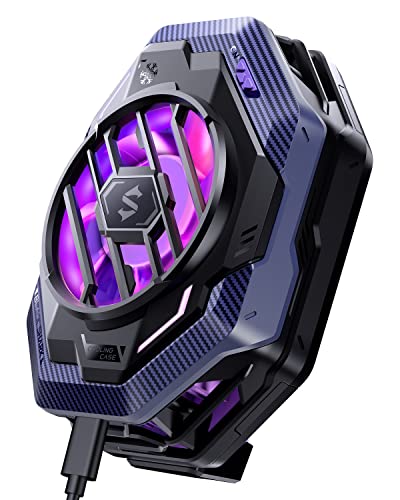 Cell Phone Cooler Black Shark Fun Cooler 3Pro, Cellphone Radiator with Sleep Timer/Fan Speed Settings for 2.63-3.46 inches iOS/Android Semiconductor Heatsink Cooling (Purple)