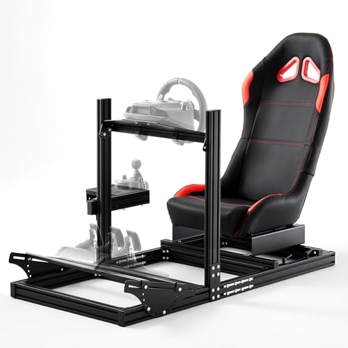 DIWANGUS Racing Simulator Cockpit, Racing Wheel Stand with Seat, Sim Racing Cockpit Fit for Logitech G29 G920 G923 Thrustmaster T300 T248