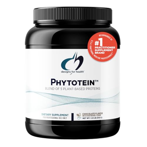 Designs for Health Phytotein Vegan Protein Powder - 20g Organic Rice, Sacha Inchi, Pumpkin Seed, Sunflower Seed & Pea Protein Powder Blend - Creamy Texture, Chocolate Plant Protein (510g)