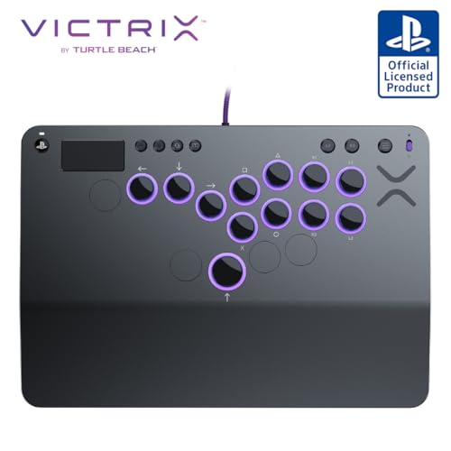Turtle Beach Victrix Pro KO Leverless All Button Fight Stick for PlayStation 5, Officially Licensed PS5|PS4, Windows 10/11 PC, Customizable eSports Tournament Ready Controller, Arcade Controller, Gray