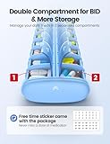 Vaydeer 7 Day Weekly Pill Organizer 2 Times a Day, Metal Am Pm Travel Pill Case, Large Capacity Twice Daily Cute Pill Box for Supplements, Pills, Vitamins and Medication (Sliver)