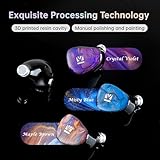 KBEAR KB02 Colorful Resin Shell in Ear Monitor Headphones, Bone Conduction Dynamic Driver Wired Earbuds, IEM Headphones HiFi Earphones with 2Pin 4N OFC Cable 3.5mm Plug for Singers Musicians, Blue