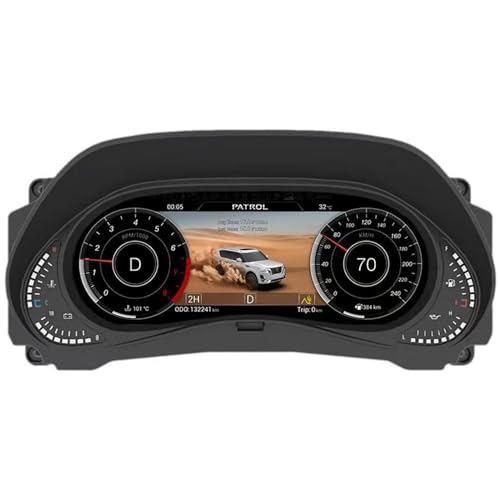 12.3 Inch LCD Digital Instrument Cluster for Nissan Patrol Y62 2008-2022, Virtual Cockpit Car Dash Speedometer Gauge Panel