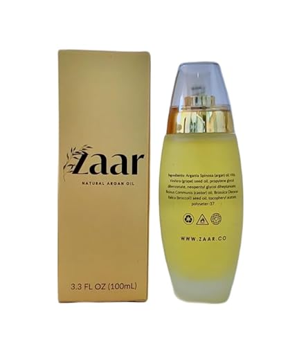 Zaar Natural Argan Oil, Argan Oil for Hair, Smooth & Shine Hair Polisher, Argan Oil of Morocco for Anti Frizz Control, Hair Growth