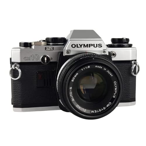 Generic Olympus OM10 Vintage SLR 35mm Film Camera with f/1.8 50mm Prime Lens (Renewed), Silver / Black