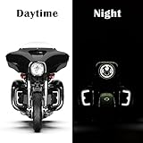 Advanblack Lower Fairings LED Running Light/Turn Signal Fairing Lower Grills Fit for 2014-2023 H-D Touring Models, 1 Pair, Motorcycles Lighting Accessories