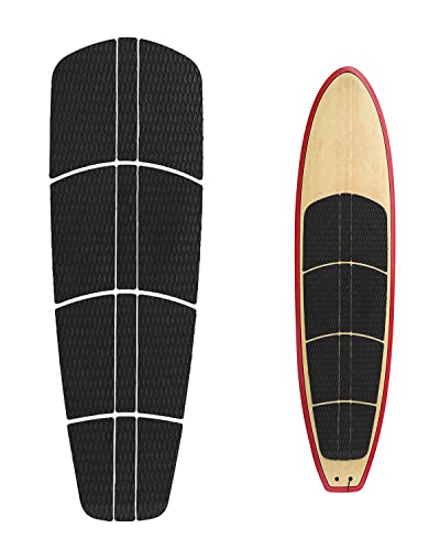 Abahub 12 Piece Surf SUP Deck Traction Pad Premium EVA with Tail Kicker 3M Adhesive for Paddleboard Longboard Surfboard Black
