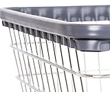 R&B Wire® 100E Heavy Duty Wire Laundry Cart | 2.5 Bushel | Steel Frame with Chrome Finish | Commercial Laundry Basket | Industrial Bumper | 5" Clean Wheel System™ Casters