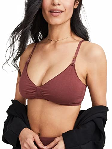 HATCH Everyday Maternity Bra - Breastfeeding Clip Down Bra - Premium Cotton - Adjustable Wireless Comfort with One Handed Nursing Clasp - J Hook for Optional Racerback - Anise, Large