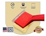 Grill Rescue Griddle Brush –Bristle-Free, Heavy-Duty Griddle Cleaner for Flat Tops & BBQ Griddles | Heat Resistant, Safe for Nonstick Surfaces, Cast Iron & Stainless Steel (Griddle brush with scraper)