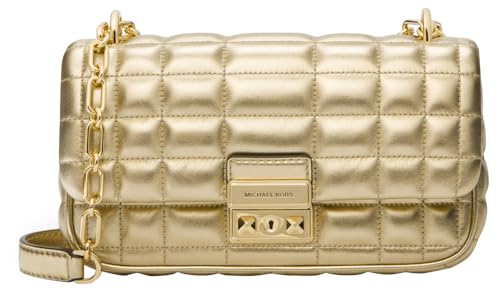 Michael Kors Tribeca Small Convertible Chain Shoulder Bag, Gold-Tone Hardware/Pale Gold