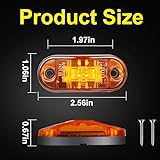 PSDRIQQ LED Trailer Lights Kit Front Rear Side Marker Clearance Indicators Light Lamp, 20Pack Amber DC12-24V 2.5" Waterproof Universal for RV Camper Truck Van Caravan Boat