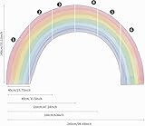 funlife Vinyl Large Rainbow Wall Mural Stickers Peel and Stick, Precut Giant Pastel Watercolor Rainbow Wall Decals for Girls Bedroom Kids Nursery Room Playroom, 94.49" x 55.12"