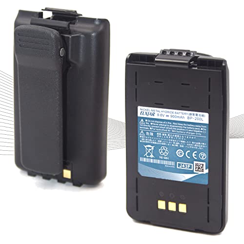 ROWSHEP (2-Pack) 9.6V 900mAh BP-200 Battery Replacement for Icom BP-200H BP-200L BP-200M IC-A23 IC-A5 IC-T8 IC-T8A IC-T8E IC-T8H IC-T8HP IC-T81 IC-T81A IC-T81E IC-T81H IC-T81HP Two-Way Radios