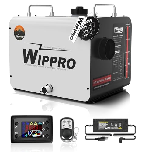 Diesel Heater 8KW, 12V/24V/110V Diesel Heaters All in One, 1.6Gal Diesel Air Heater with LCD Switch, Remote Control, for Campers, Car, RV Truck, Boat, Campervans, Caravans