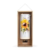 DEMDACO Dean Crouser Collection Watercolor Vibrant Yellow Sunflower 7 x 3 Stoneware Beech, Bamboo, and Stainless Steel Outdoor Garden Wind Chime Noisemaker