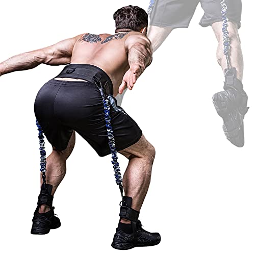 INNSTAR Vertical Jump Trainer Leg Strength Resistance Bands Set for Basketball Triple Jump Football Volleyball Training Provide, Easy to Carry, Substitute for Plyometric Jump Box (Ocean-70LB)