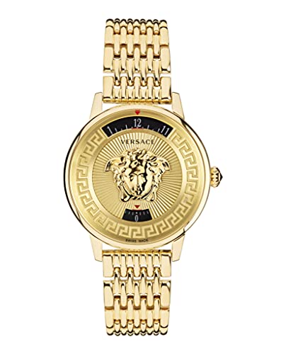 Versace Medusa Icon Collection Luxury Womens Watch Timepieces with a Gold Bracelet and Dial Featuring a IP Yellow Gold Case