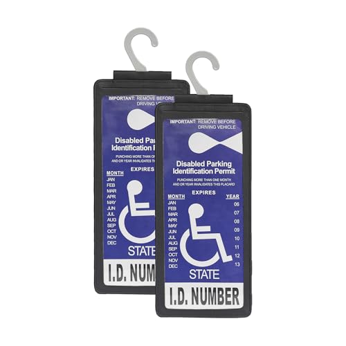 Portable Handicap Placard Holder for Auto - Ultra Transparent Handicapped Placard Holder Protector Hanger Sleeve - Placard Holder for Disability Parking (2Pcs Black)