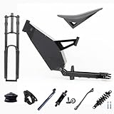 KEYU F5 Electric Bike Frame Kit Electric Road Bike Frame Carbon Fiber Stealth Bomber Frame Kit Ebike Scrambler Frame with Wheels