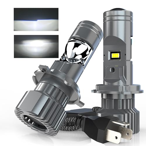 CHOPDARK H4 H19 HS1 9003 HB2 LED Bulbs Small Projector Lens Fog Lamps 110W 30000Lm 6500K White Light for Cars Motorcycles, Pack of 2