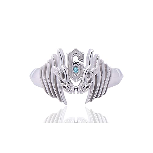 Blue Topaz 925 Silver Women Men Anime Bleach Grimmjow Jaegerjaquez Ring In White Gold Finish