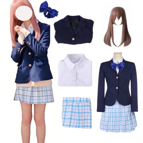 Nishimiya Shouko cosplay Outfit Uniform Suit Halloween Full Set Party Suit(Nishim+wig,L)