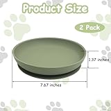 Apatal Silicone Dog Bowl Set of 2-7.7in No Spill Puppy Food and Water Dish Less Mess Cat Plates with Suction Cup Non-Tippable Feeding Bowls for Small & Medium-Sized Pets (Round Green)