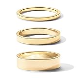 PAVOI 18K Gold Plated Rings Set | Gold Stacking Rings for Women | Stacking Ring Set (Yellow Gold, 7)