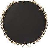 CosmoLiving by Cosmopolitan Metal Floral Room Wall Mirror 3D Entryway Mirror, Wall Mounted Mirror 22" x 2" x 22", Gold