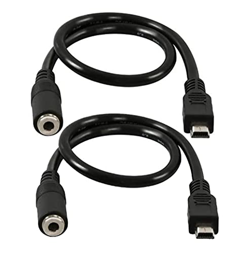 Wpeng Qaoquda (2-Pack) Mini USB Male to 3.5mm Female Audio Cable for Active Clip Mic Microphone Adapter Cord-1Feet