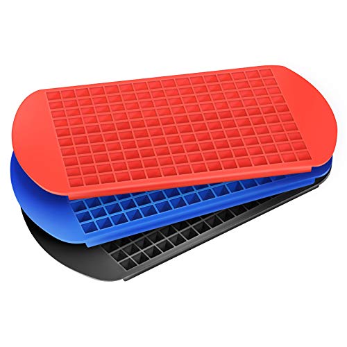 YD YD XINHUA 160 Grids Ice Cube Trays Mini Tiny Silicone Ice Cube Trays and Candy Grids Small Ice Maker Tiny Ice Cube Trays Chocolate Mold Mould Maker Molds for Kitchen Bar Party Drinks (3-Pack)