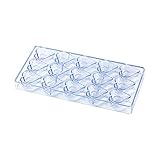 Restaurantware Pastry Tek 10.8 x 5.3 Inch Heart Candy Mold, 1 Heart Chocolate Mold - 15 Cavities, Freezer-Safe, Clear Polycarbonate Dessert Mold, Easy Release, Food Grade