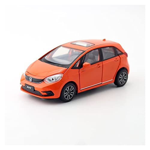 Abovehill Model car Diecast Toy Model 1:32 Scale for Honda Fit 4th Jazz Car Doors Openable Sound Collection Gift for Kid (Color : Orange)