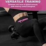 Hip Thrust Belt for Gym & Pilates,Booty Belt for Hip Thrust,Hip Belt Pad for Glute Bridge Butt Workout with Dumbbells Kettlebells for Lunges Reverse Squat (Black&Pink)