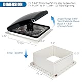 OUTPRIZE RV Roof Vent Fan with LED Light, 12V 14" Super Quiet Reliable Manual RV Roof Fan, 3-Speed, Reversible