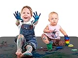 Super Jumbo Splat Mat – 60” x 60” Extra Large Waterproof and Washable Protective Mess Mat for Floors and Tables During Arts Crafts Painting Playtime and Mess ( Dark Grey, Jumbo- 5ft x 5ft (60" x 60")