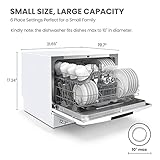 COMFEE’ Portable Mini Dishwasher, Energy Star, Countertop, 6 Place Settings, with 8 Washing Programs, Speed, Baby-Care, ECO& Glass, Dish Washer for Dorm, RV& Apartment, White