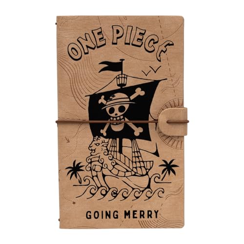 Travelers Notebook One Piece | Travel Pocket Notebook | Travel Journal For Women | Gifts For Travelers | Cute Small Notebook | 7.3 x 4 Inches | 80 Sheets PU Leather Journal | One Piece Merch