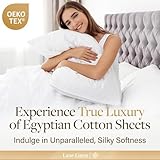 LANE LINEN 100% Egyptian Cotton Sheets King Size - 1000 Thread Count, 4Pc King Size Sheets Set, Smooth Sateen Weave King Sheets, Ultra Luxury Bed Sheets, 16" Deep Pocket King Sheet Set - White Sheets