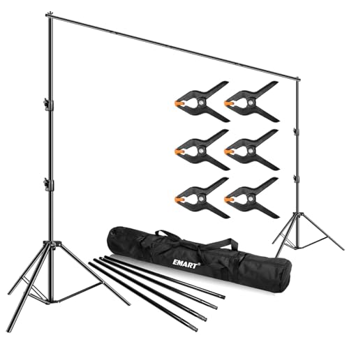 EMART Heavy Duty Backdrop Stand 10 x 12ft Photo Video Studio Adjustable Photography Background Support System Kit with Carry Bag