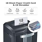 Bonsaii Paper Shredder, 18-Sheet 60-Minutes Shredder for Office Heavy Duty Cross-Cut Shredder with 6 Gallon Pullout Basket 4 Casters(C149-C)