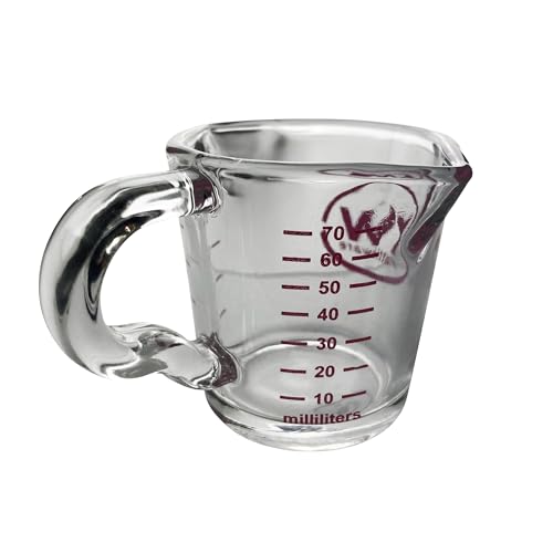 Rattleware 3 oz Espresso Shot Glass Pitcher with Pink Marking– Genuine Barista Measuring Cup with Graduations in ml & oz – High-Volume, Commercial-Grade for Swift Espresso Pouring & Precision