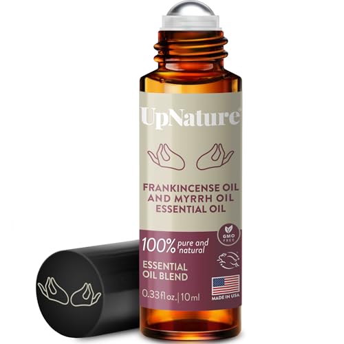 UpNature Frankincense and Myrrh Oil Roll On - 100% Natural Essential Oil Roller for Skin