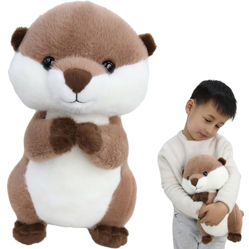 CASAGOOD Cute Brown Pray Otter Stuffed Animals Soft Fluffy Otter Plush Toys Stuffed Beaver Plushies Animal Fuzzy Beaver Doll Animal Toy Gift for Kids & Lovers 12 Inch