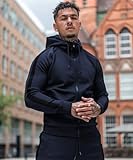 COOFANDY Mens Tracksuits 2 Pieces Long Sleeve Casual Jogging Suits Warm Tracksuit Sports Set in Winter with Drawstring Hood (Navy L)